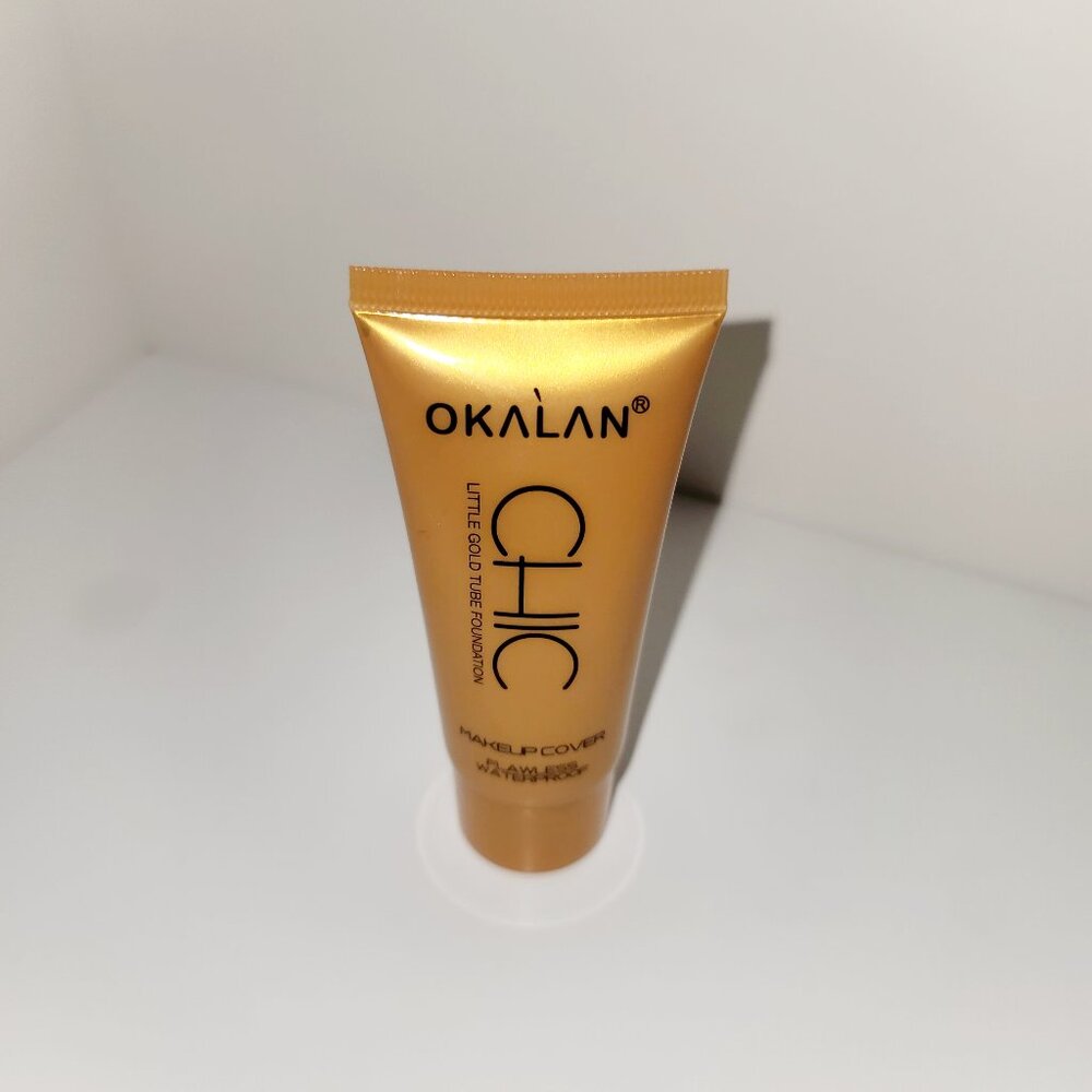 Okalan Chic Little Gold Tube Foundation Makeup Cover Ivory Waterproof